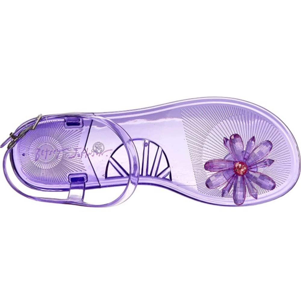 🧨1 LEFT🧨 NWOB BETSEY JOHNSON 🌸 Women's 6 Tabby Sandal PURPLE JELLY FLOWER - Picture 6 of 8